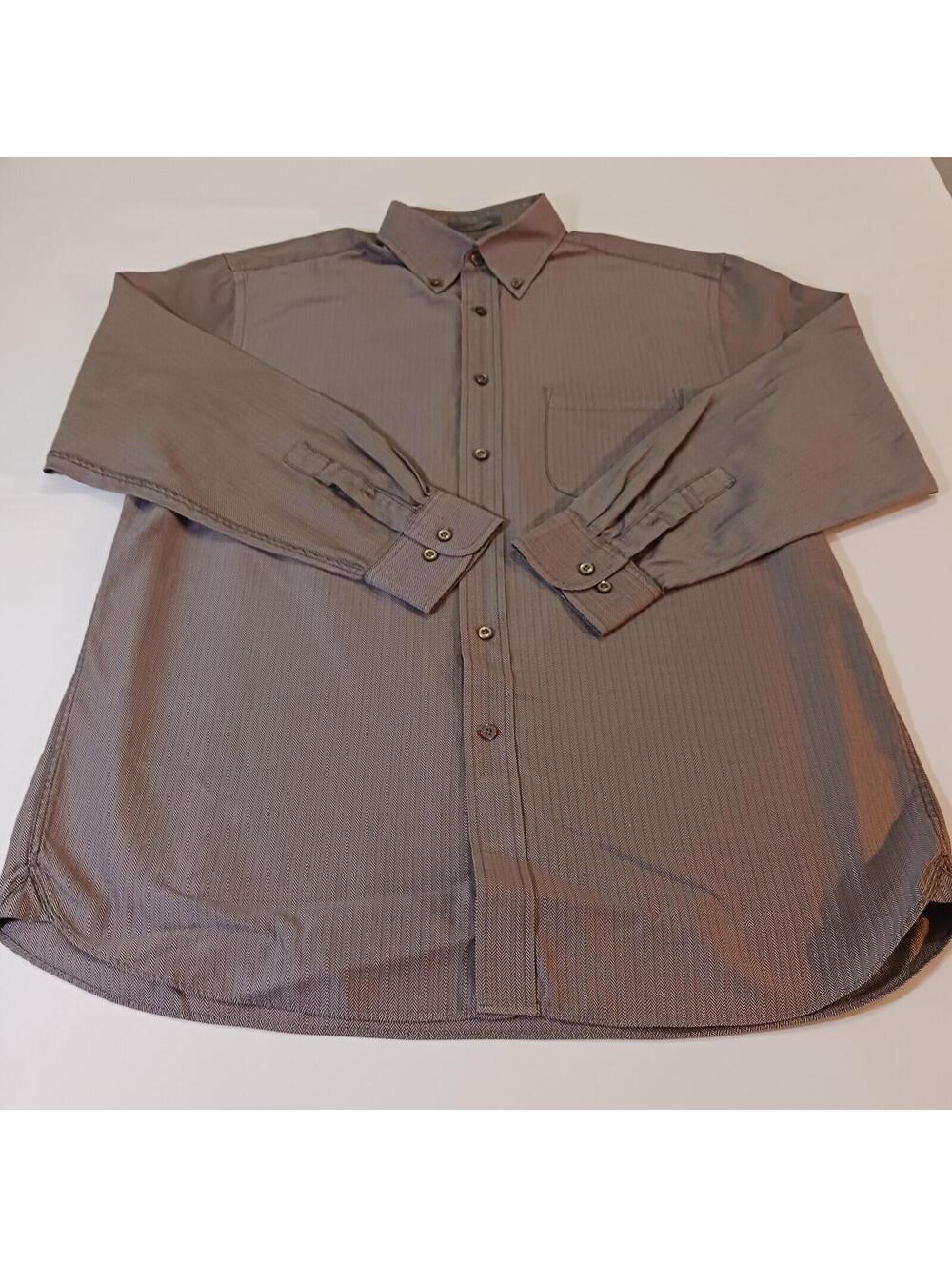 Daniel Cremieux Collared Shirt Men's L Gray Long-Sleeve Fine Egyptian Cotton
